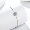 Women's 925 Silver Geometric Bracelet With Round Moissanite Electroplated Simple Fashion Jewelry Gift