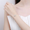 Women's 925 Silver Geometric Bracelet With Round Moissanite Electroplated Simple Fashion Jewelry Gift