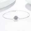 Women's 925 Silver Geometric Bracelet With Round Moissanite Electroplated Simple Fashion Jewelry Gift