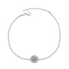 Women's 925 Silver Geometric Bracelet With Round Moissanite Electroplated Simple Fashion Jewelry Gift