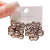 Women’s Silver Geometric Bubble Ball Statement Earrings With Electroplated Finish And Beaded Design