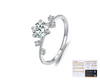 Women's Silver Geometric Classic Sixclaw Ring With Diamond