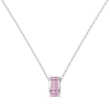 Women's 925 Silver Geometric Cross Chain Clavicle Necklace With Pink Zircon Pendant And Electroplating Design