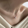 Women's 925 Silver Geometric Cross Chain Clavicle Necklace With Pink Zircon Pendant And Electroplating Design