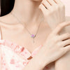 Women's 925 Silver Geometric Heart Love Crown Pendant Necklace With Tassel And Zircon