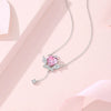 Women's 925 Silver Geometric Heart Love Crown Pendant Necklace With Tassel And Zircon