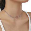 Women's 925 Silver Geometric Light Luxury Style Electroplated Clavicle Chain Necklace