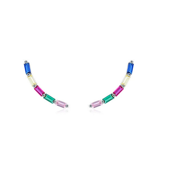 Women's 925 Silver Geometric Microinlay Niche Design Earrings