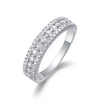 Women's 925 Silver Geometric Moissanite Ring Set With Diamonds