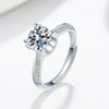 Women's Silver Geometric Moissanite Ring With Electroplating