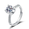 Women's Silver Geometric Moissanite Ring With Electroplating