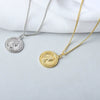 Women's Silver Geometric Portrait Round Coin Necklace Copper Electroplating Accessories