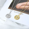 Women's Silver Geometric Portrait Round Coin Necklace Copper Electroplating Accessories