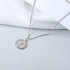 Women's Silver Geometric Portrait Round Coin Necklace Copper Electroplating Accessories