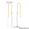Women's 925 Silver Geometric Ushaped Natural Style Rice Beads Shell Beads Long Tassel Earrings