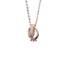 Women's 925 Silver Heart Pendant Necklace With Double Ring Cross Chain Micro Inlay Light Luxury Clavicle Chain