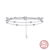 Women's 925 Silver Heart Shape Bead Electroplated Bracelet Jewelry