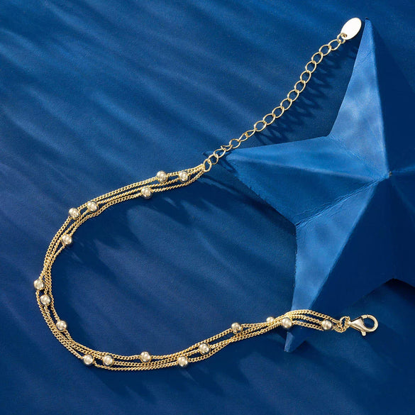 Women's 925 Silver Heart Shape Bead Electroplated Bracelet Jewelry
