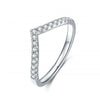 Women's 925 Silver Imitation Stone Ring Set With Ushape Design