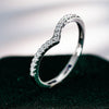 Women's 925 Silver Imitation Stone Ring Set With Ushape Design