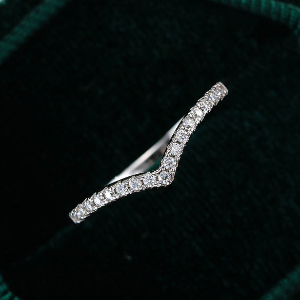 Women's 925 Silver Imitation Stone Ring Set With Ushape Design