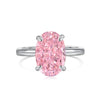 Women's Silver Jewelry Oval Geometric Ring With Electroplating Design