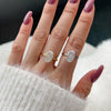 Women's Silver Jewelry Oval Geometric Ring With Electroplating Design