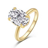 Women's Silver Jewelry Oval Geometric Ring With Electroplating Design