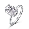 Women's Silver Jewelry Oval Geometric Ring With Electroplating Design