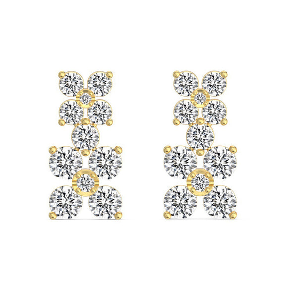 Women's 925 Silver Jewelry Set With Plants Flowers Pattern Minimalist Style Clavicle Chain Included