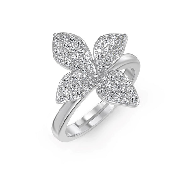 Women's 925 Silver Jewelry Set With Plants Flowers Pattern Minimalist Style Clavicle Chain Included
