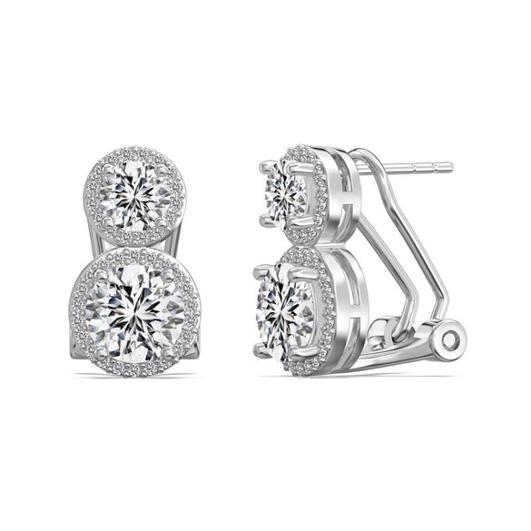 Women's 925 Silver Jewelry Set With Plants Flowers Pattern Minimalist Style Clavicle Chain Included