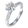 Women's 925 Silver 18K Gold Plated Round Groupset Moissanite Inlay Geometric Sweet Minimalist Ring