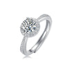 Women's 925 Silver 18K Gold Plated Round Groupset Moissanite Inlay Geometric Sweet Minimalist Ring