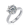 Women's 925 Silver 18K Gold Plated Round Groupset Moissanite Inlay Geometric Sweet Minimalist Ring