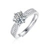 Women's 925 Silver 18K Gold Plated Round Groupset Moissanite Inlay Geometric Sweet Minimalist Ring