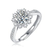 Women's 925 Silver 18K Gold Plated Round Groupset Moissanite Inlay Geometric Sweet Minimalist Ring