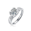 Women's 925 Silver 18K Gold Plated Round Groupset Moissanite Inlay Geometric Sweet Minimalist Ring