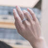 Women's 925 Silver 18K Gold Plated Round Groupset Moissanite Inlay Geometric Sweet Minimalist Ring