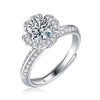 Women's 925 Silver 18K Gold Plated Round Groupset Moissanite Inlay Geometric Sweet Minimalist Ring