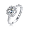 Women's 925 Silver 18K Gold Plated Round Groupset Moissanite Inlay Geometric Sweet Minimalist Ring