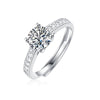 Women's 925 Silver 18K Gold Plated Round Groupset Moissanite Inlay Geometric Sweet Minimalist Ring