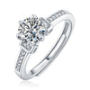 Women's 925 Silver 18K Gold Plated Round Groupset Moissanite Inlay Geometric Sweet Minimalist Ring
