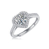 Women's 925 Silver 18K Gold Plated Round Groupset Moissanite Inlay Geometric Sweet Minimalist Ring