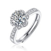Women's 925 Silver 18K Gold Plated Round Groupset Moissanite Inlay Geometric Sweet Minimalist Ring