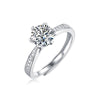 Women's 925 Silver 18K Gold Plated Round Groupset Moissanite Inlay Geometric Sweet Minimalist Ring
