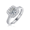 Women's 925 Silver 18K Gold Plated Round Groupset Moissanite Inlay Geometric Sweet Minimalist Ring