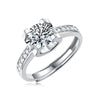 Women's 925 Silver 18K Gold Plated Round Groupset Moissanite Inlay Geometric Sweet Minimalist Ring
