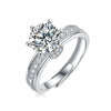 Women's 925 Silver 18K Gold Plated Round Groupset Moissanite Inlay Geometric Sweet Minimalist Ring