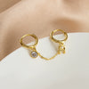 Women's Silver Letter H Double Piercing Earrings With Electroplated Finish And Minimalist Design